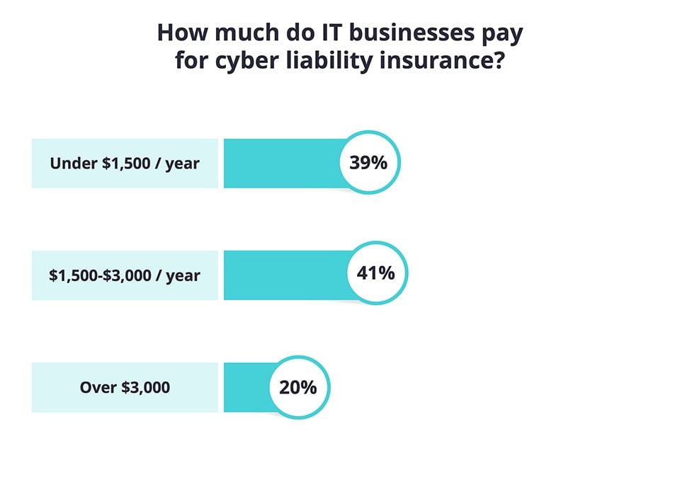 How much do IT businesses pay for cyber liability insurance?