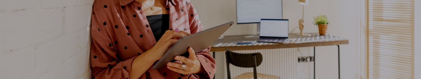A Chubb customer applying for insurance on a tablet. A Chubb customer applying for insurance on a tablet.