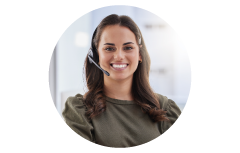 Agent smiling answering a client's call. Agent smiling answering a client's call.