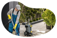 Pressure washing professional.