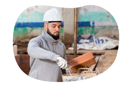 Masonry contractor at work Masonry contractor at work