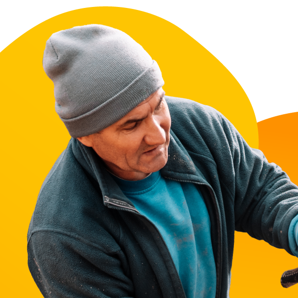 Masonry contractor at work