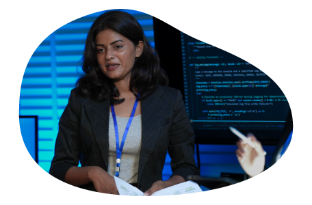 A cybersecurity company consultant working on a project for a client A cybersecurity company consultant working on a project for a client
