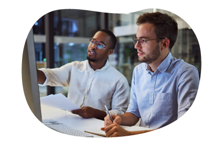 Employees for a managed service provider (MSP) working on a project.