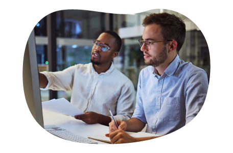 Employees for a managed service provider (MSP) working on a project. Employees for a managed service provider (MSP) working on a project.