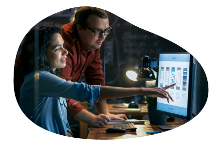 Two employees for a managed service provider (MSP) working on a project.