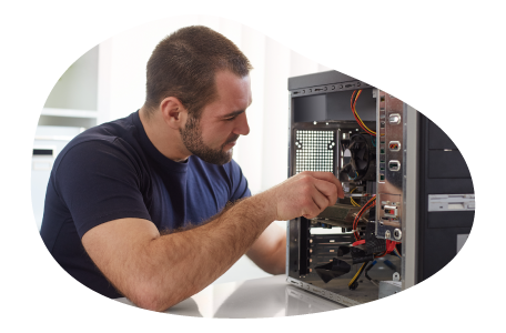 A PC builder working on a project.