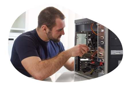 A PC builder working on a project.