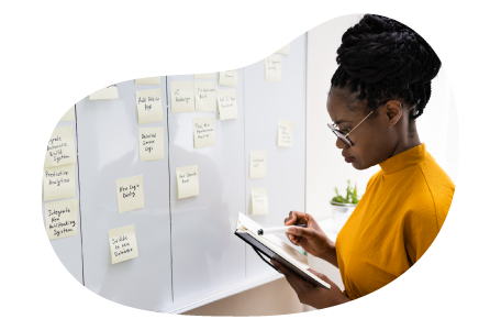 IT project manager putting together a project plan.