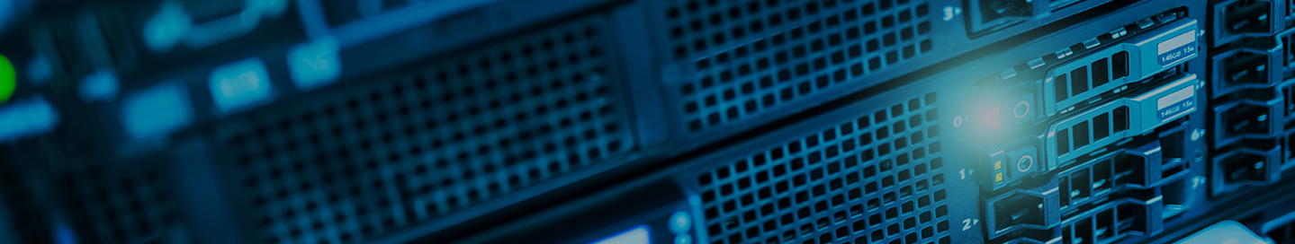 A closeup look at the back of a server.