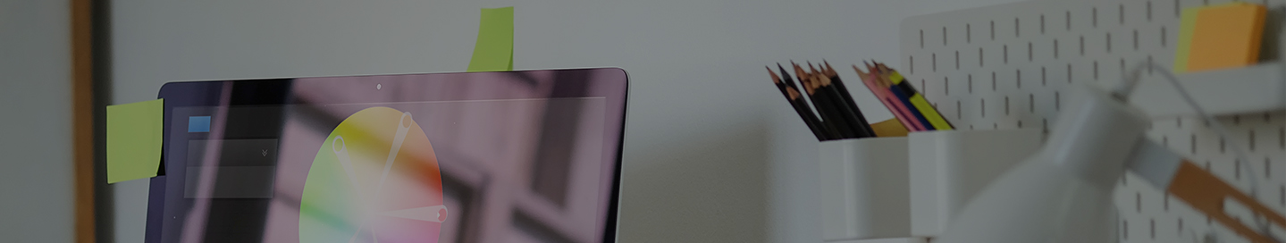 A graphic designer's work station.