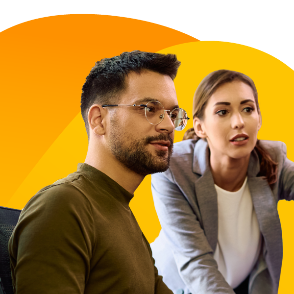 Social media company planners collaborating.