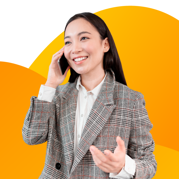 A property manager on the phone with a tenant.