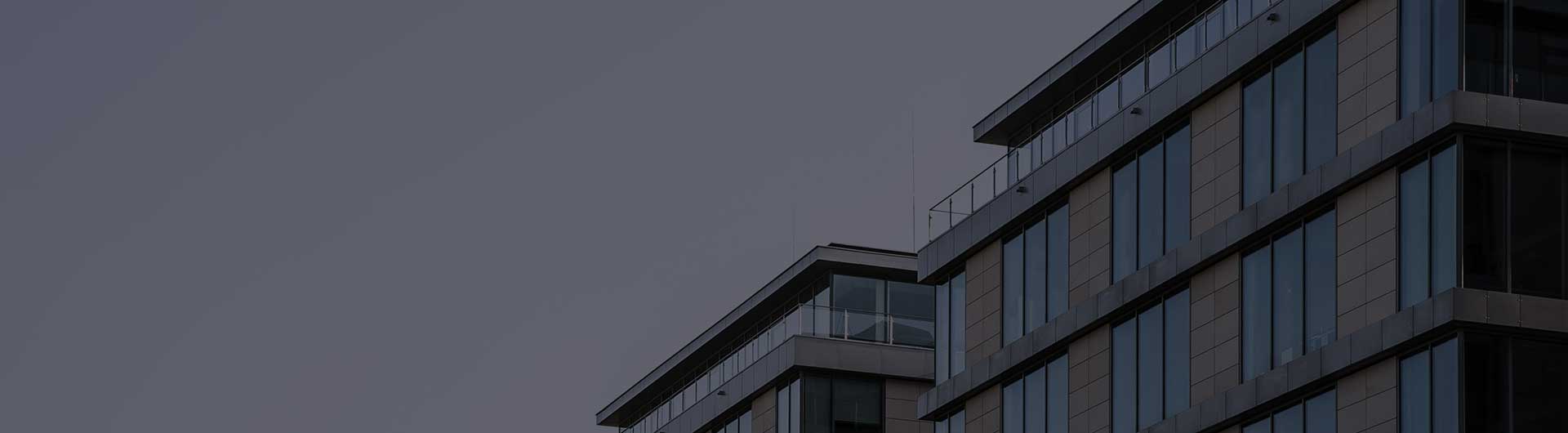 Modern apartment buildings.