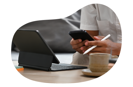 Small business owner calculating their business insurance costs.