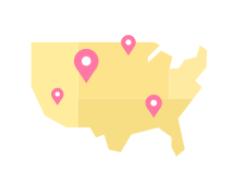 United States map.  United States map.
